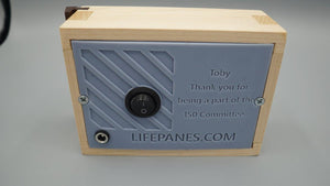 Illuminated Display Box with Life Pane - Customized Back Panel Text